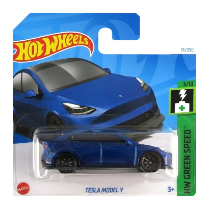 Машинка Базова Hot Wheels Tesla Model Y Green Speed 1:64 HTB80 Dark Blue - Retromagaz