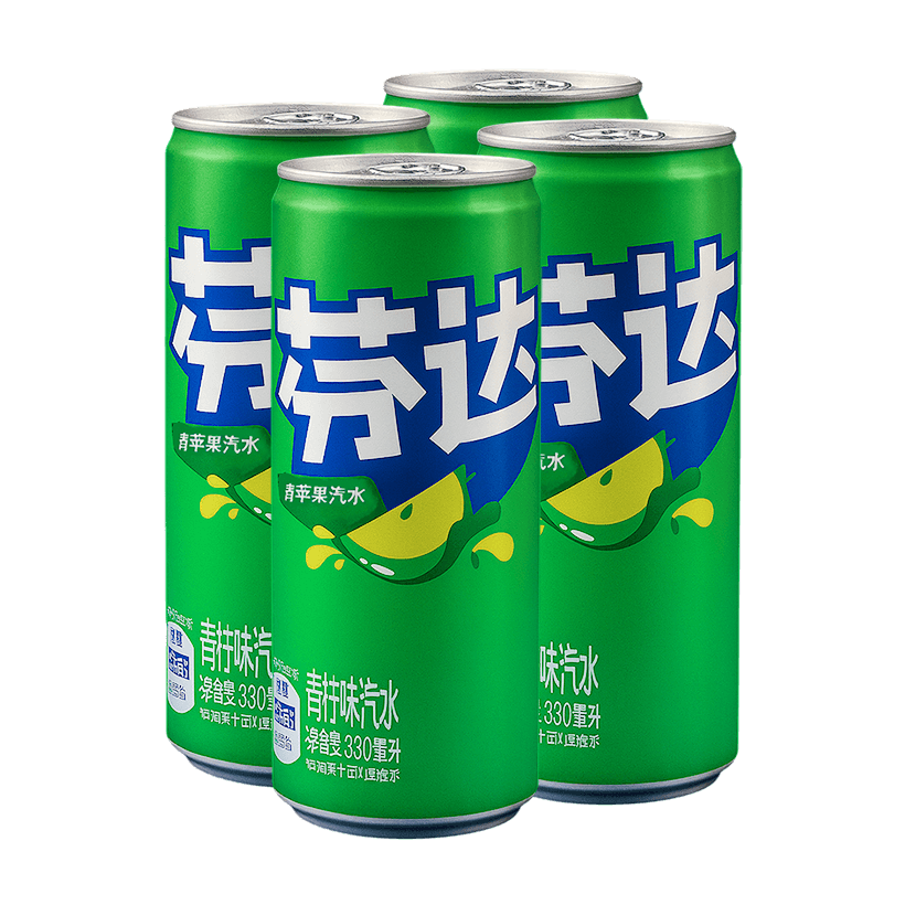 Набор Напиток 4шт Fanta Азиатская Green Apple 330ml - Retromagaz