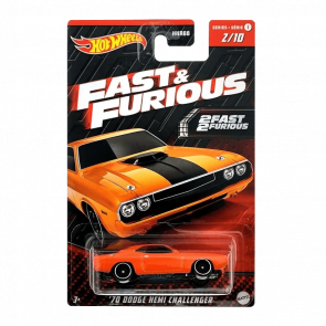 Тематическая Машинка Hot Wheels '70 Dodge Hemi Challenger Fast & Furious 1:64 HNR92 Orange 1шт Новый - Retromagaz