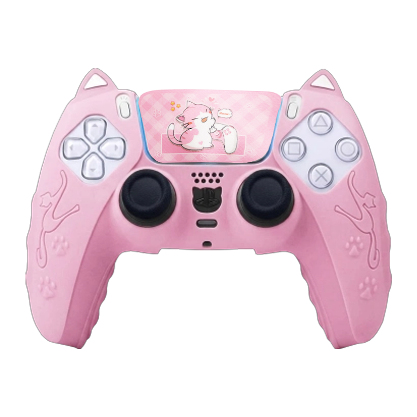Чохол Силіконовий RMC PlayStation 5 Kitty + Touch Pad Sticker Pink Новий - Retromagaz