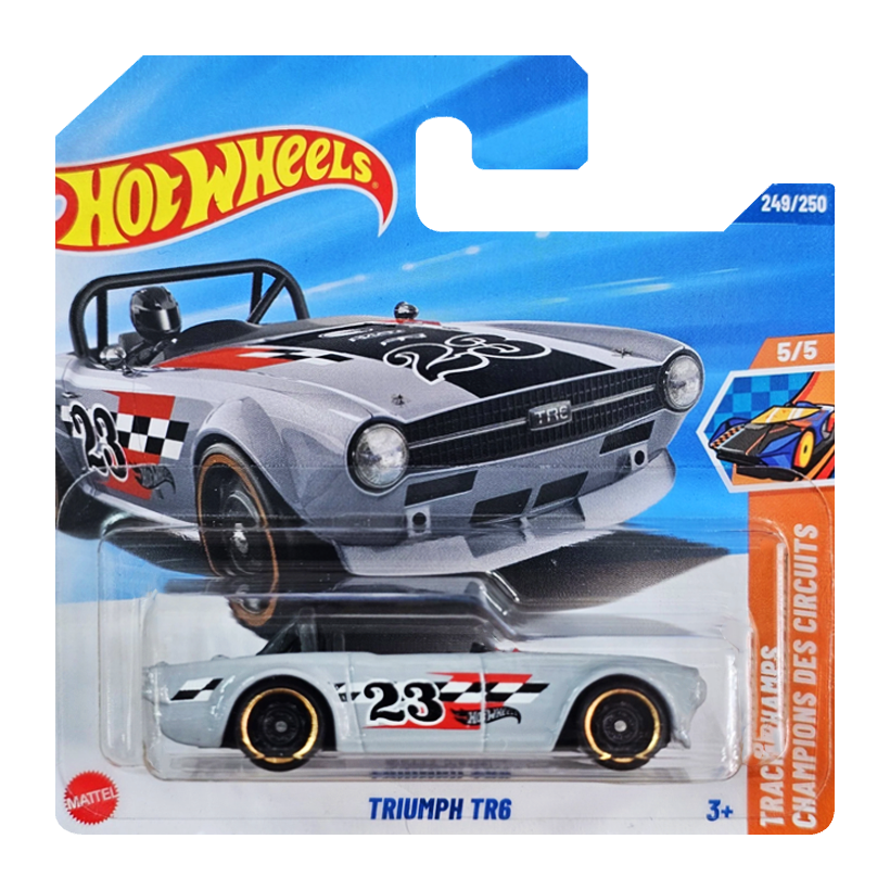 Машинка Базова Hot Wheels Triumph TR6 Treasure Hunts Track Champs 1:64 JBC34 Grey - Retromagaz