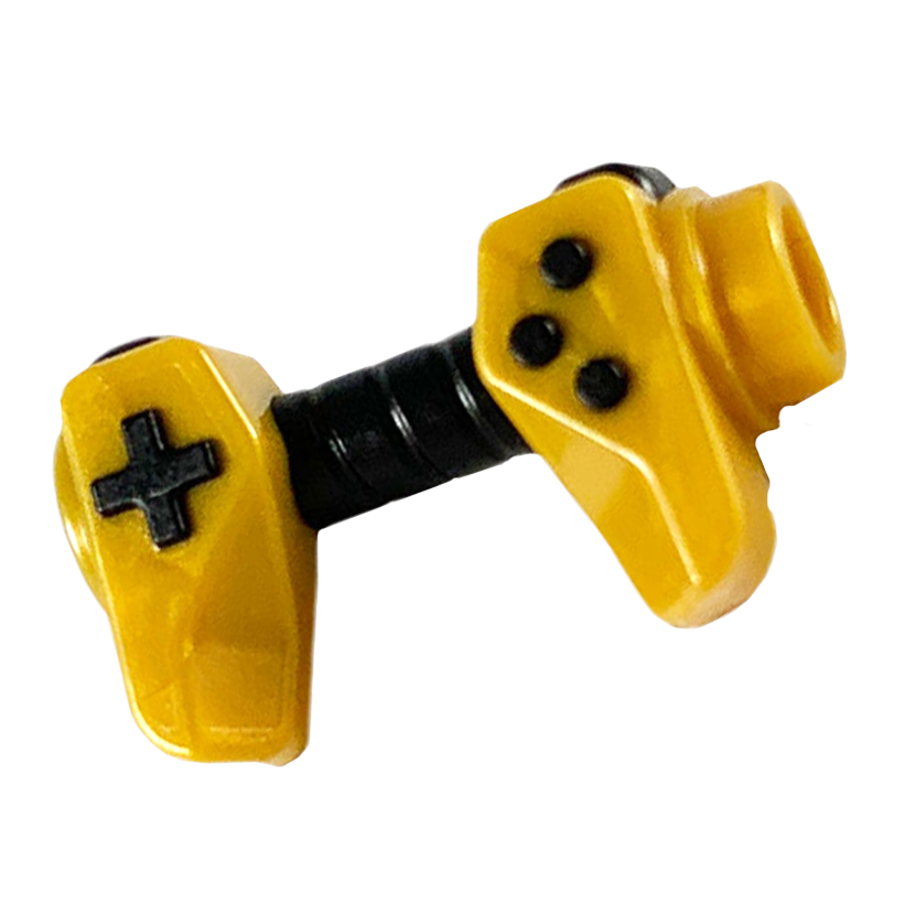 Другое Lego Game Controller Holes on Sides for Bar with Black Buttons and Center Handle 65080pb02 6287326 Pearl Gold Б/У - Retromagaz