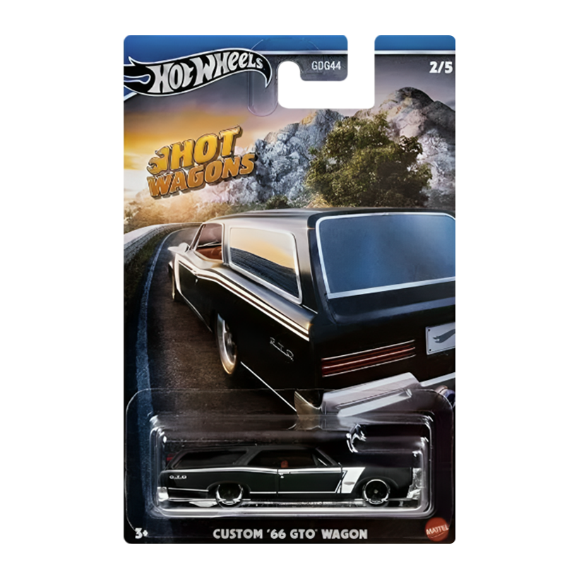 Тематическая Машинка Hot Wheels Custom '66 GTO Hot Wagons 1:64 HWR56/HRR87 Black - Retromagaz