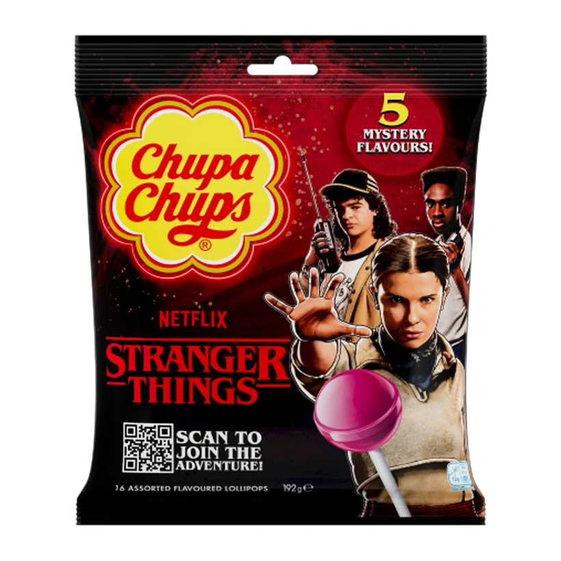 Льодяники Chupa Chups Stranger Things Netflix Дивні Дива Таємничі Смаки 120g - Retromagaz