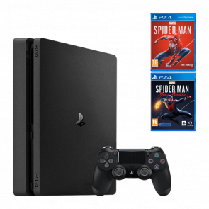 Набір Консоль Sony PlayStation 4 Slim 500GB Black Новий + Гра Marvel's Spider-Man Російська Озвучка + Гра Marvel's Spider-Man: Miles Morales Російська Озвучка Набір Консоль Sony PlayStation 4 Slim 500GB Black Новий + Гра Marvel's Spider-Man Російська Озвучка + Гра Marvel's Spider-Man: Miles Morales Російська Озвучка - Retromagaz