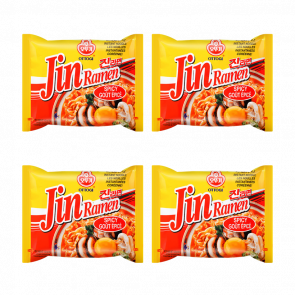 Набір Локшина Ottogi 4шт Jin Ramen Spicy Овочі Яловичина Гостра 120g Набір Локшина Ottogi 4шт Jin Ramen Spicy Овочі Яловичина Гостра 120g - Retromagaz