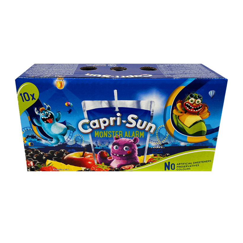 Набір Напій Соковий 10шт Capri-Sun Fun Monster Alarm 200ml - Retromagaz
