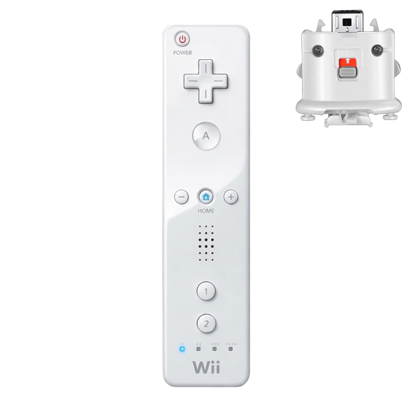 Набір Контролер Бездротовий Nintendo Wii RVL-003 Remote White Б/У  + Насадка MotionPlus - Retromagaz