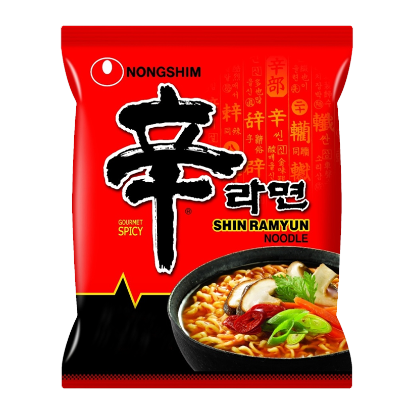 Локшина Nongshim Shin Рамьон з Грибами й Овочами Гостра 120g - Retromagaz