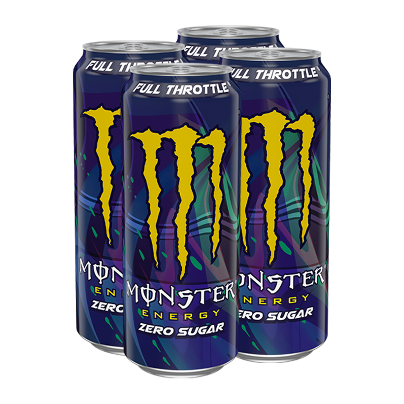 Набор Напиток Энергетический 4шт Monster Energy Full Throttle Zero Sugar 500ml - Retromagaz