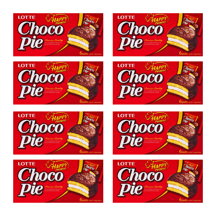Набір Тістечка 8шт Lotte Чокопай Choco Pie (6 Тістечок) 168g - Retromagaz