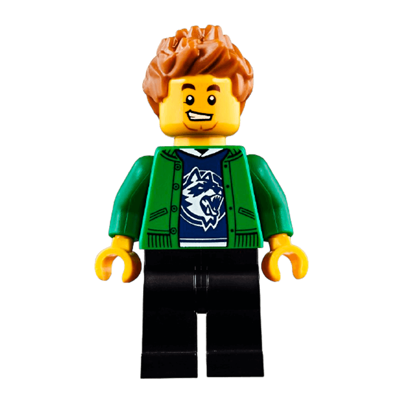 Фігурка Lego Recreation 973pb3170 Hiker Male Green Jacket over Raccoon Shirt City cty0920 Б/У - Retromagaz
