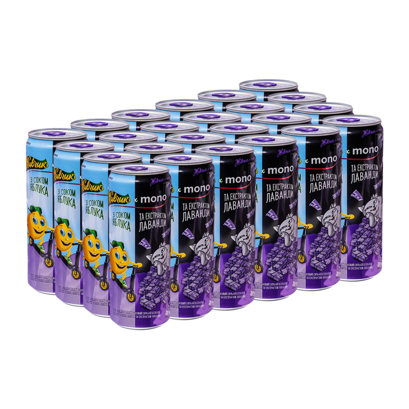 Набор Напиток 24шт Живчик х Monobank 2.0. Яблоко Лаванда 330ml - Retromagaz
