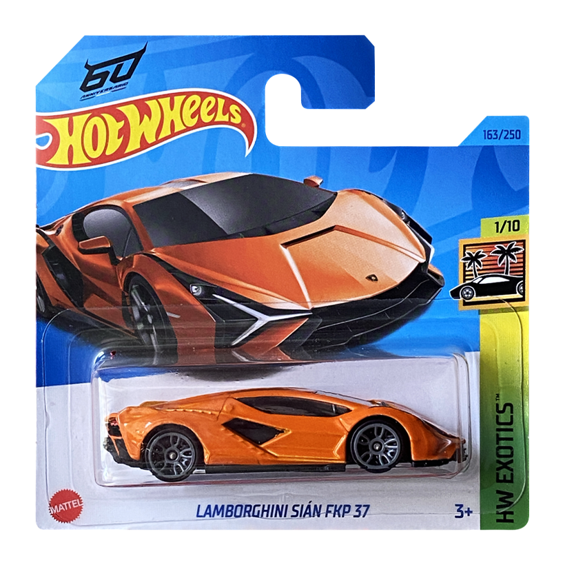 Машинка Базова Hot Wheels Lamborghini Sian FKP 37 60 Anniversario Exotics 1:64 HKH93 Orange - Retromagaz
