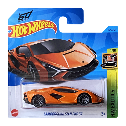 Машинка Базовая Hot Wheels Lamborghini Sian FKP 37 60 Anniversario Exotics 1:64 HKH93 Orange - Retromagaz