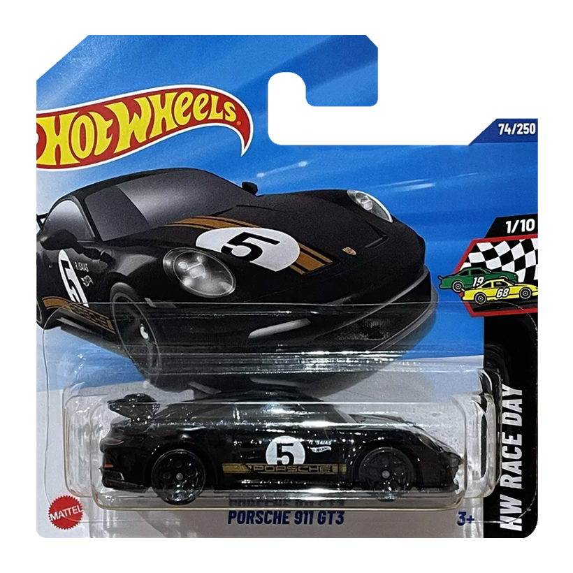 Машинка Базова Hot Wheels Porsche Porsche 911 GT3 Race Day 1:64 HYX17 Black - Retromagaz