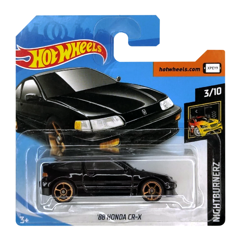 Машинка Базова Hot Wheels '88 Honda CR-X Nightburnerz 1:64 FYF80 Black - Retromagaz