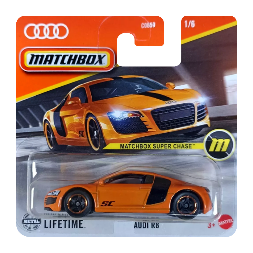 Машинка Большой Город Matchbox Audi R8 Super Chase Showroom 1:64 Orange - Retromagaz