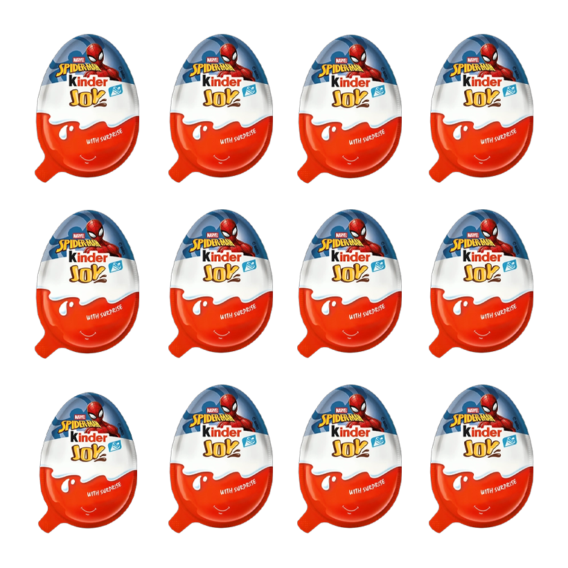 Набір Шоколадне Яйце 12шт Kinder Joy Spider Man 20g - Retromagaz