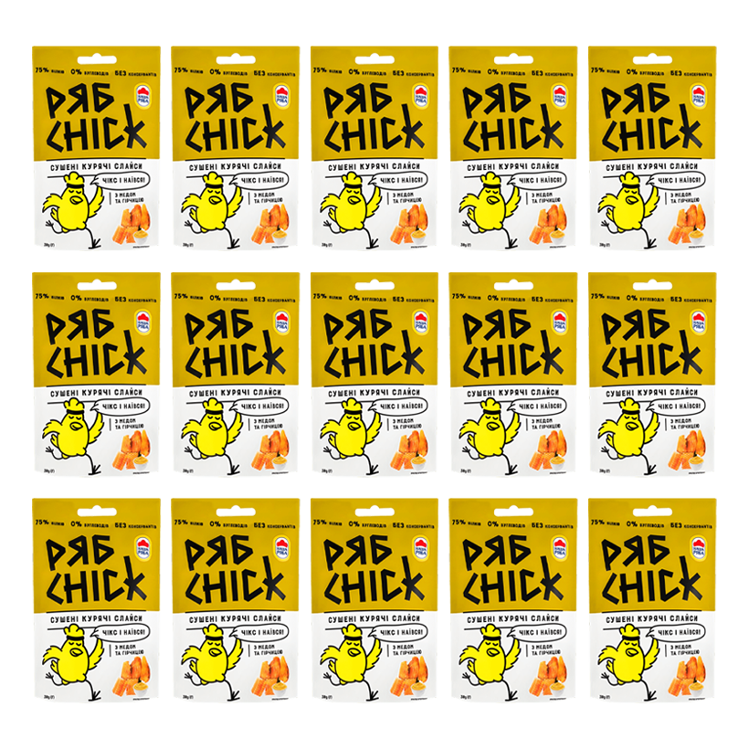 Набір Слайси 15шт РябChick Курячі з Гірчицею та Медом 30g - Retromagaz