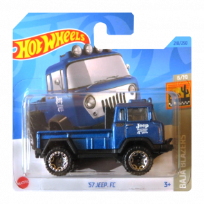 Машинка Базовая Hot Wheels '57 Jeep FC Baja Blazers 1:64 HKG72 Metallic Blue - Retromagaz