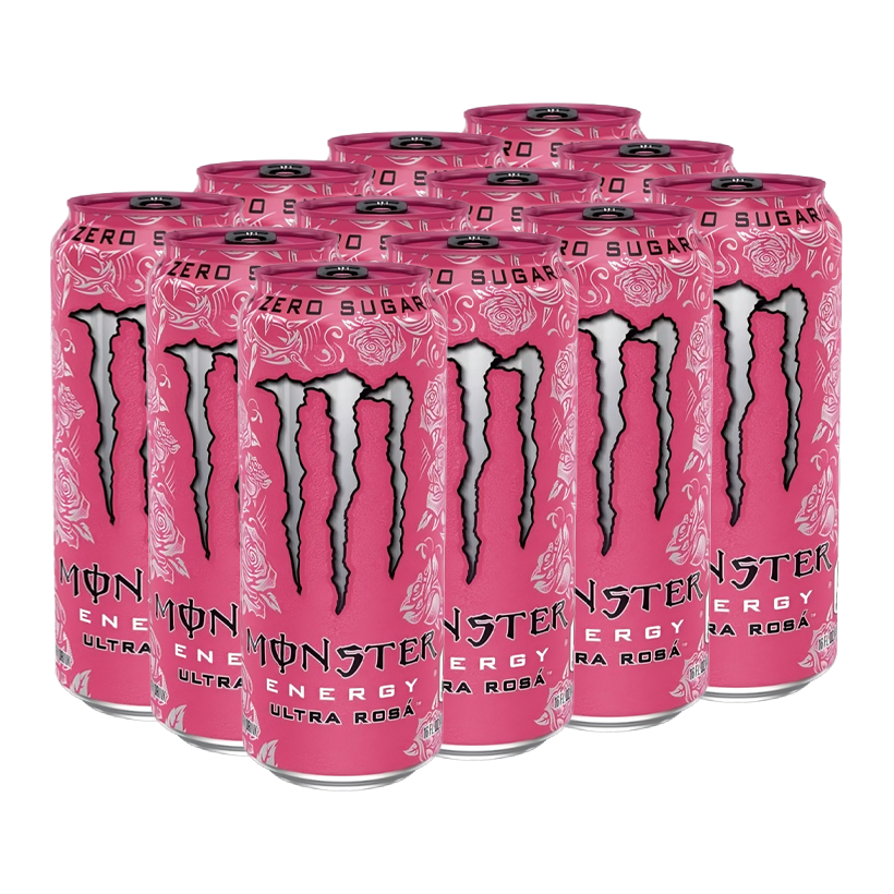 Набір Напій Енергетичний 12шт Monster Energy Ultra Rosa Zero Sugar 500ml - Retromagaz