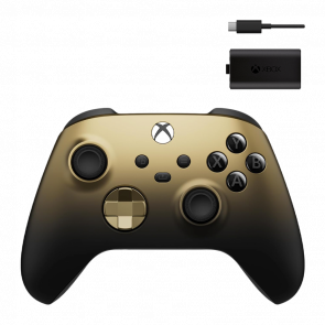 Набір Геймпад Бездротовий Microsoft Xbox Series Controller Special Edition Gold Shadow Новий  + Акумулятор Play and Charge Kit + Кабель USB Type-C Black