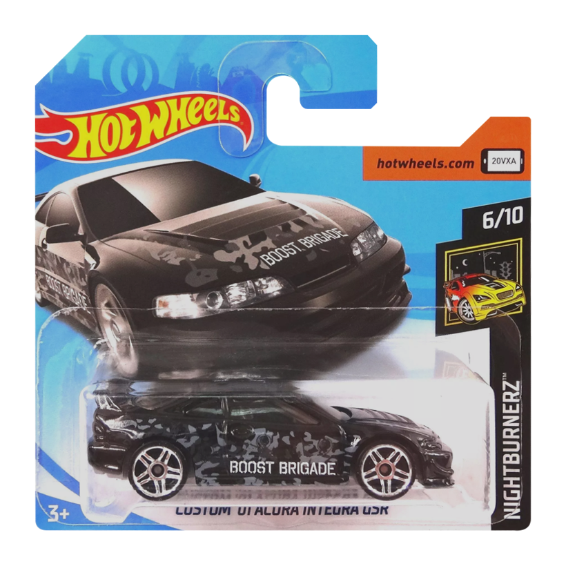 Машинка Базовая Hot Wheels Custom '01 Acura Integra GSR Nightburnerz 1:64 FJX69 Black - Retromagaz