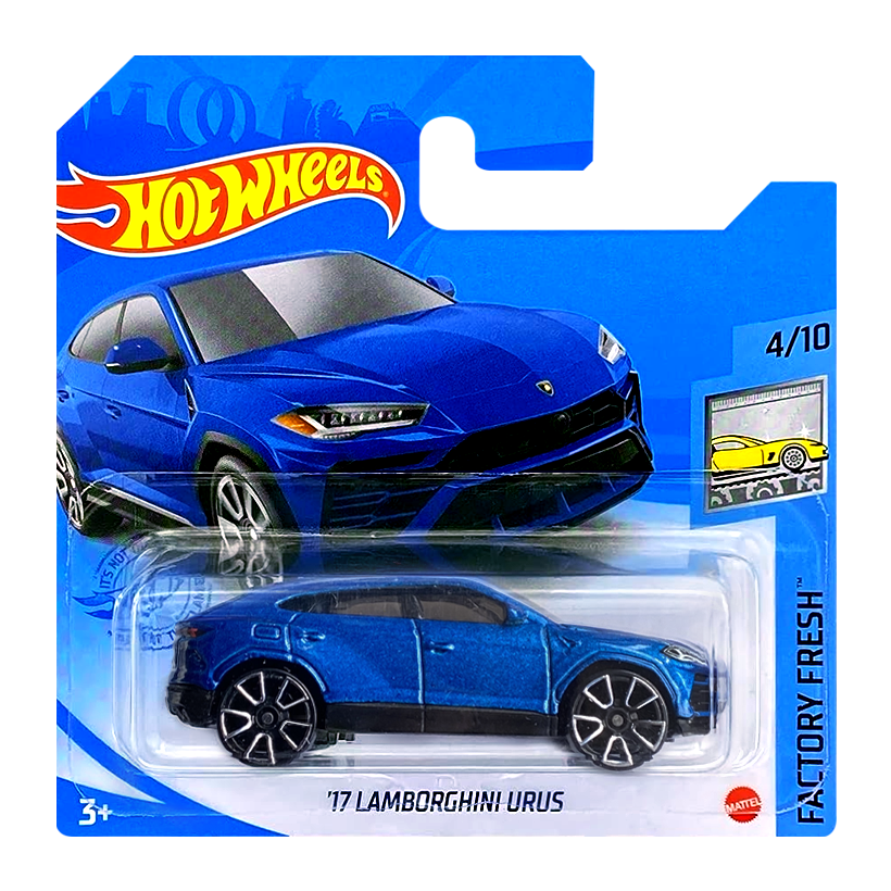 Машинка Базовая Hot Wheels '17 Lamborghini Urus Factory Fresh 1:64 GRY29 Metallic Blue - Retromagaz