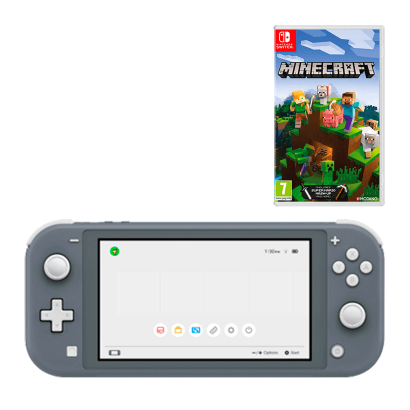 Набір Консоль Nintendo Switch Lite 32GB Grey Новий  + Гра Minecraft Російська Озвучка - Retromagaz