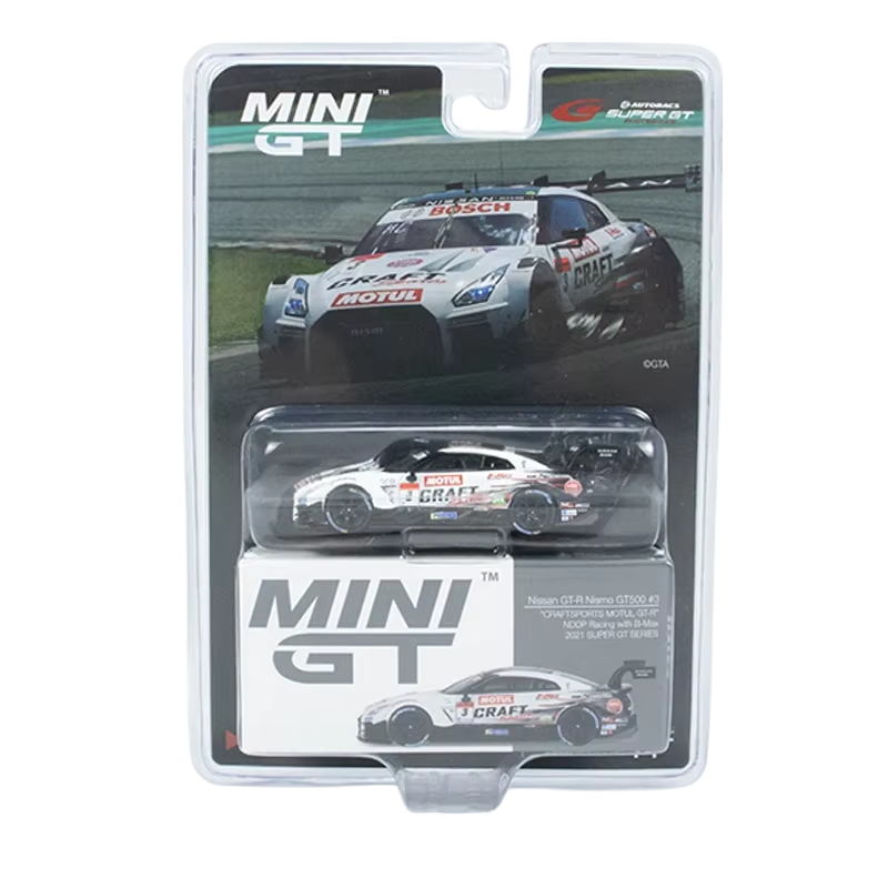 Машинка Premium MINI GT Nissan GT-R Nismo GT500 1:64 White - Retromagaz
