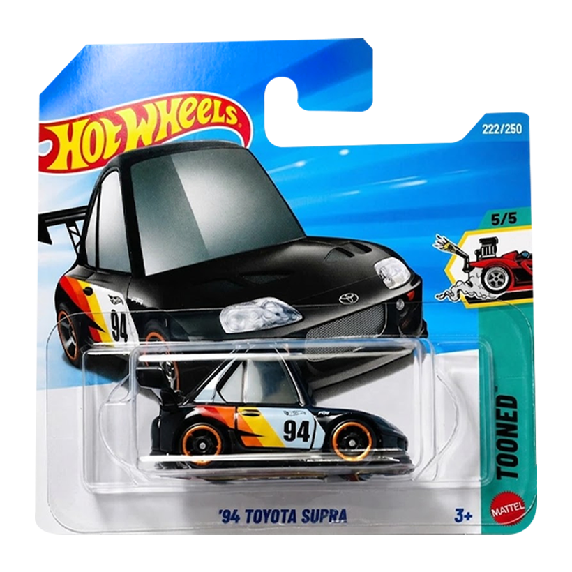 Машинка Базова Hot Wheels ’94 Toyota Supra Tooned 1:64 JJK51 Black - Retromagaz