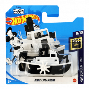 Машинка Базовая Hot Wheels Mickey Mouse Disney Steamboat Screen Time 1:64 GRX18 White - Retromagaz
