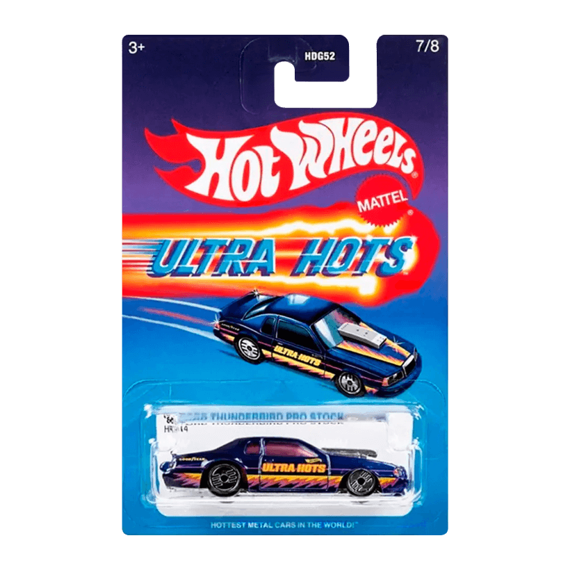 Тематическая Машинка Hot Wheels '86 Ford Thunderbird Pro Stock Ultra Hots 1:64 HDG52/HRX14 Blue - Retromagaz