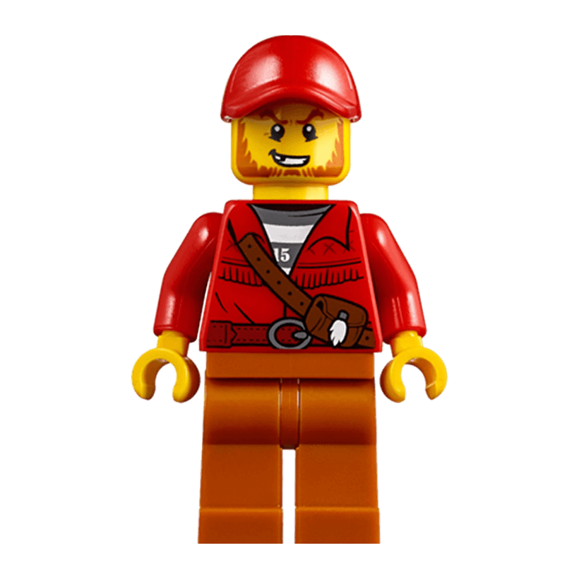 Фігурка Lego Police 973pb2916 Crook Male with Red Fringed Shirt City cty0831 Б/У - Retromagaz