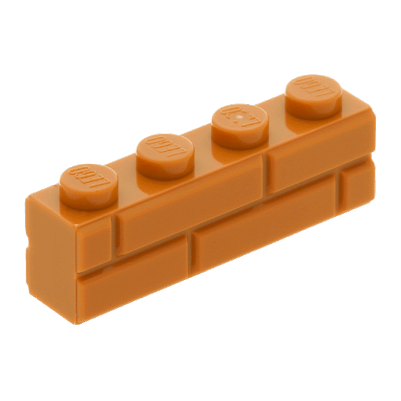 Кубик 4шт Lego Модифицированная with Masonry Profile 1 x 4 15533 6055309 Medium Nougat Б/У - Retromagaz
