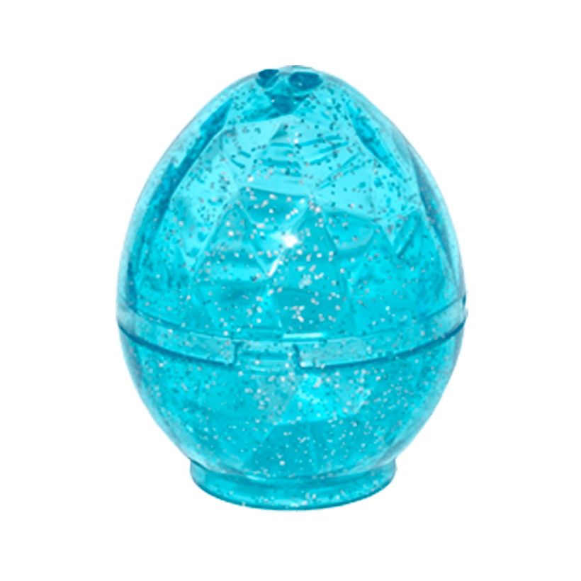 Ємність Lego Faceted Dragon Egg 4 x 4 x 3.3 24130c01 Glitter Trans-Light Blue Б/У - Retromagaz