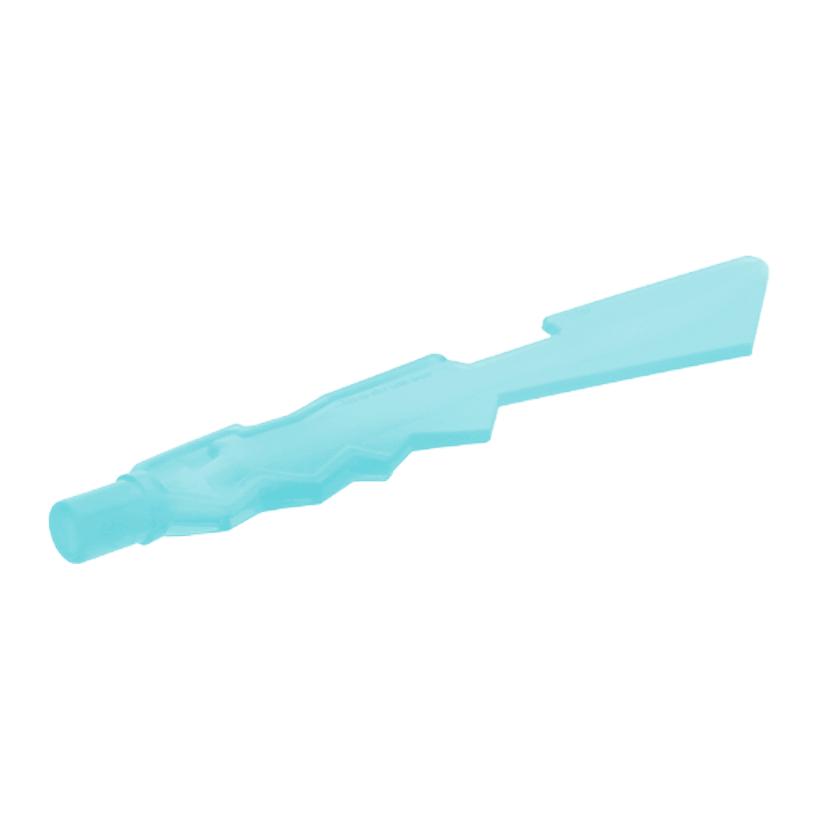 Зброя 2шт Lego Меч Jagged Edges with Marbled White 11439pb01 21548pb01 6160278 6139219 Trans-Light Blue Б/У - Retromagaz
