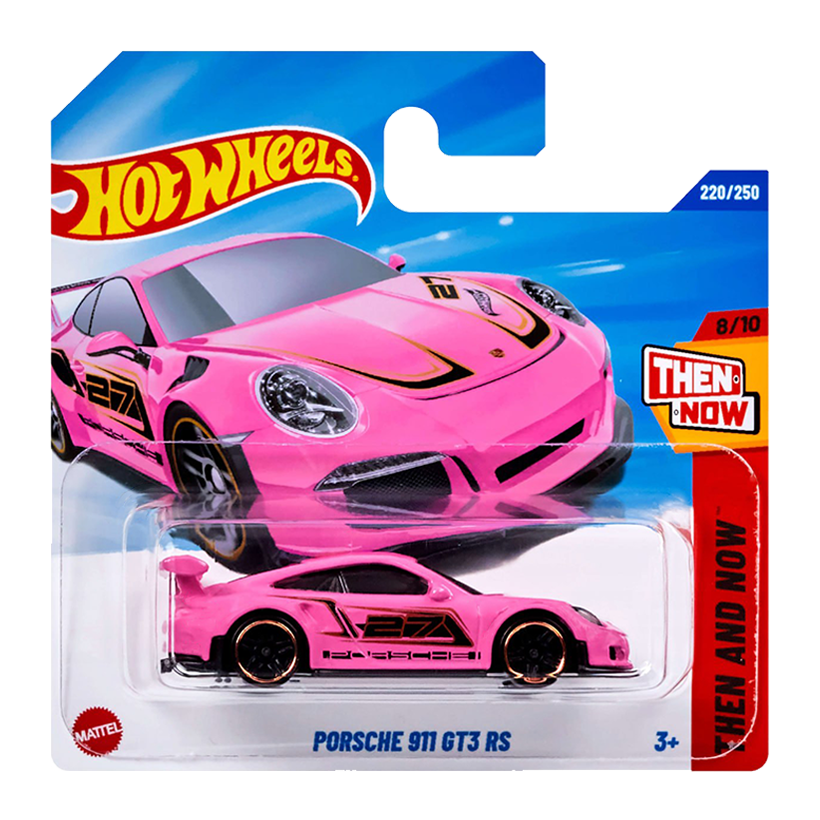 Машинка Базова Hot Wheels Porsche Porsche 911 GT3 RS Then and Now 1:64 JBB35 Pink - Retromagaz