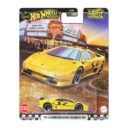 Машинка Premium Hot Wheels '95 Lamborghini Diablo SV Boulevard 1:64 JBL13 Yellow - Retromagaz