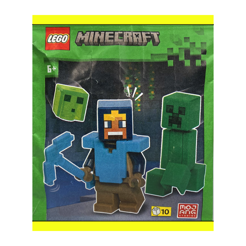 Конструктор Lego Фігурка Diamond Hero with Creeper and Slime Paper Bag Minecraft 662508 Новий - Retromagaz