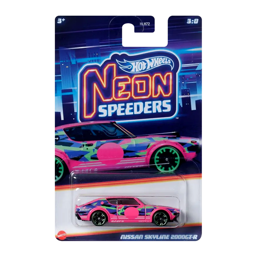 Тематична Машинка Hot Wheels Nissan Skyline 2000GT-R Neon Speeders 1:64 HLH72/HRW69 Pink - Retromagaz