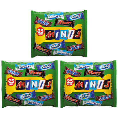 Набір Асорті 3шт Mars Батончиків Шоколадних Minis 25 Mixed Bag 500g - Retromagaz