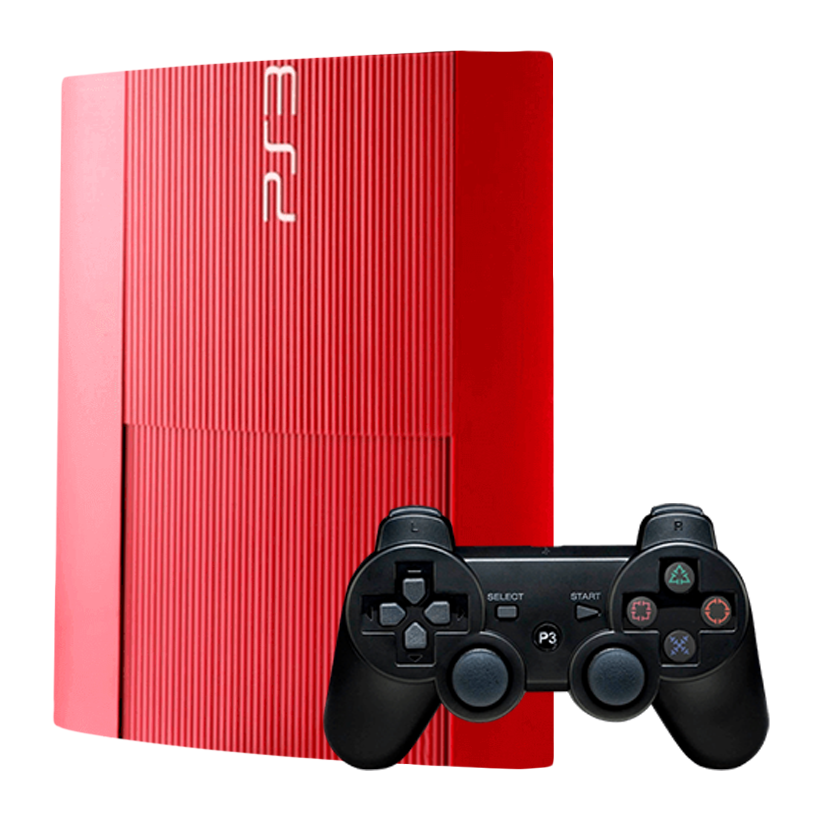 Набір Консоль Sony PlayStation 3 Super Slim 500GB Red Б/У  + Геймпад Бездротовий RMC Black Новий - Retromagaz