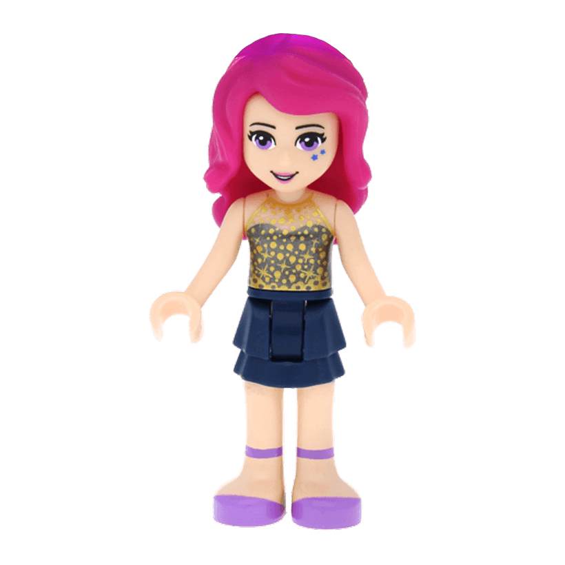 Фігурка Lego Girl Livi Dark Blue Layered Skirt Friends frnd118 2 Б/У - Retromagaz