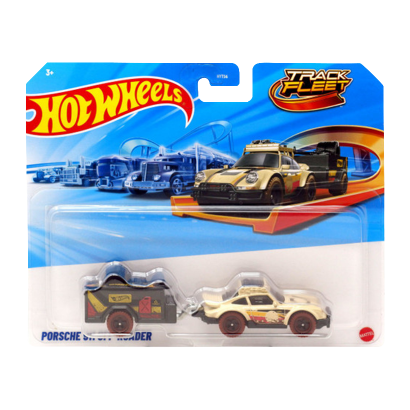 Машинка Базовая Hot Wheels Porsche 911 Off-Roader с Прицепом Track Fleet 1:64 JCM61 White - Retromagaz