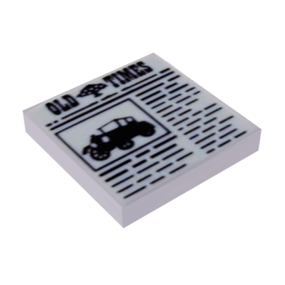 Плитка Lego Groove with Newspaper 'OLD TIMES' Pattern Декоративная 2 x 2 3068bpb0758 6033636 Light Bluish Grey Б/У - Retromagaz
