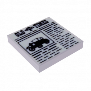 Плитка Lego Groove with Newspaper 'OLD TIMES' Pattern Декоративная 2 x 2 3068bpb0758 6033636 Light Bluish Grey Б/У