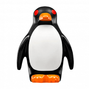 Фигурка Lego Penguin with Flippers and Stud on Back with Orange Beak White Stomach Red Eyes Animals Земля 26076pb02 1 6179133 Black Б/У
