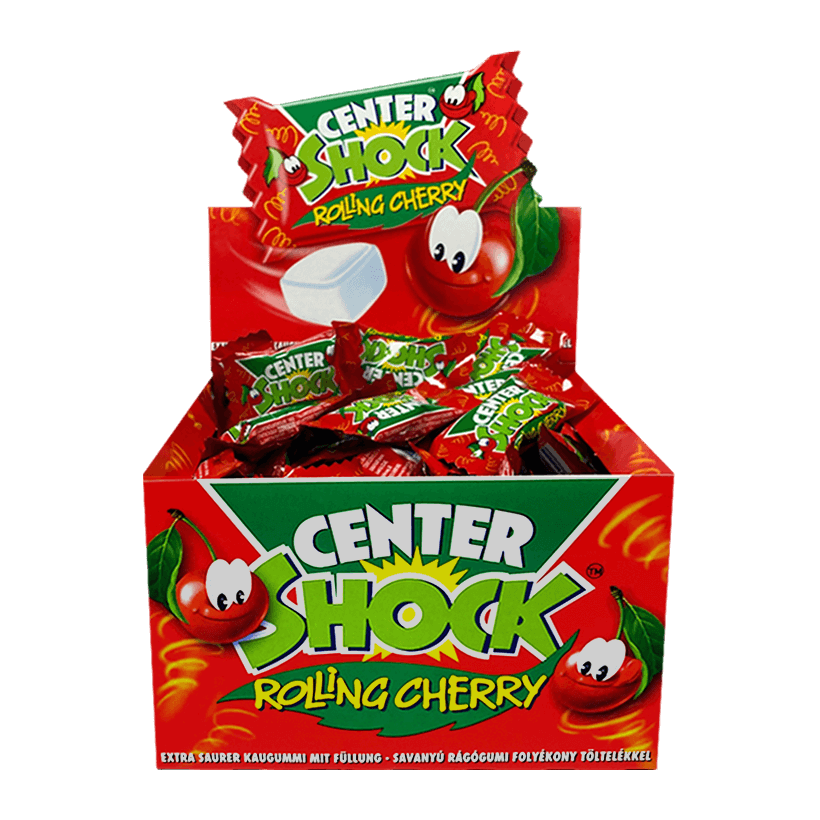 Набір Жувальна Гумка 100шт Center Shock Rolling Cherry 4g - Retromagaz